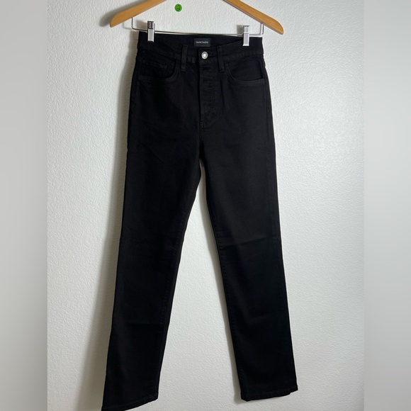 NWT Favorite daughter The Vivi Kingsley Straight Leg black Jeans 22‎ button fly - Picture 3 of 10